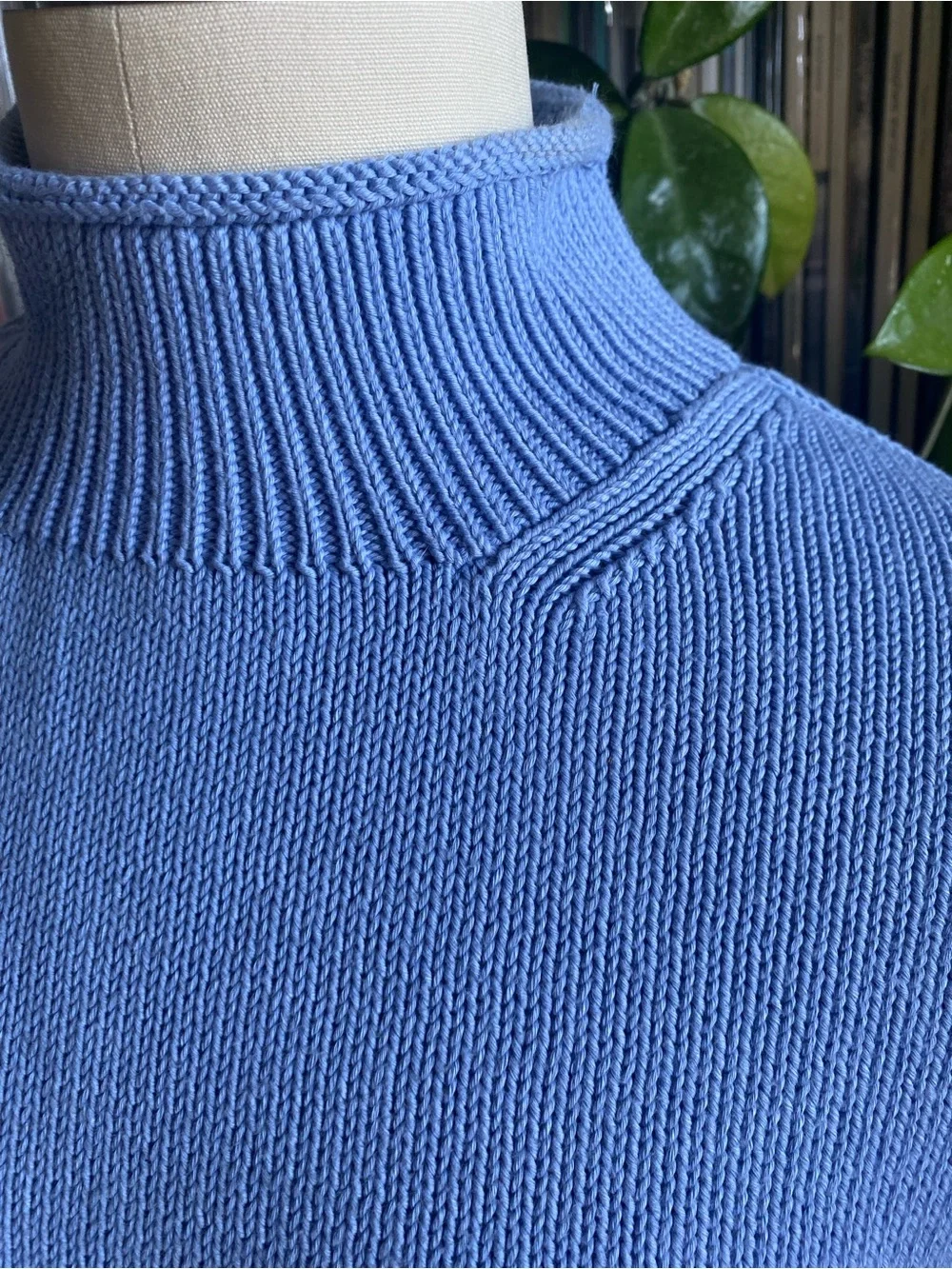 EUC JCREW- Light Blue Roll Neck Summer Cotton Sweater - Size Small - Picture 2 of 4